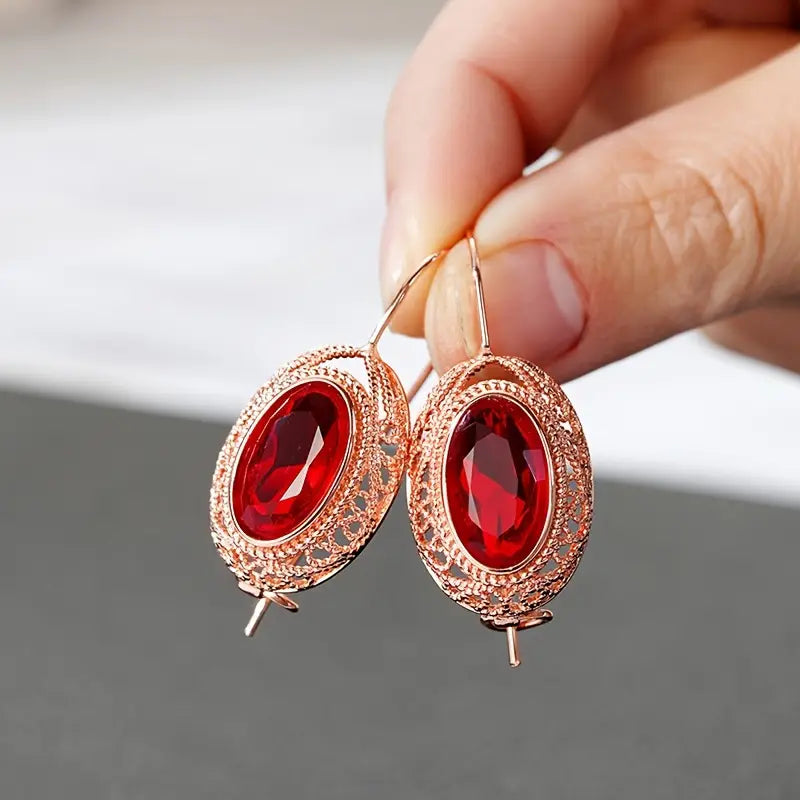 Talessia – Delicate Earrings | Gold - Ruby