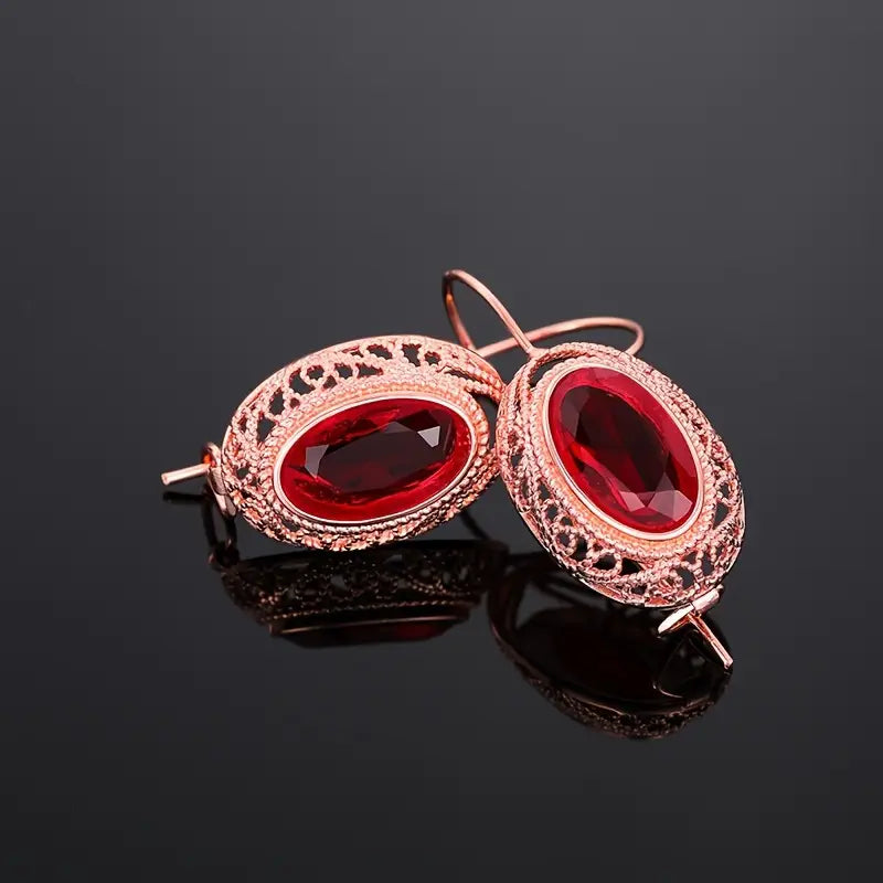 Talessia – Delicate Earrings | Gold - Ruby